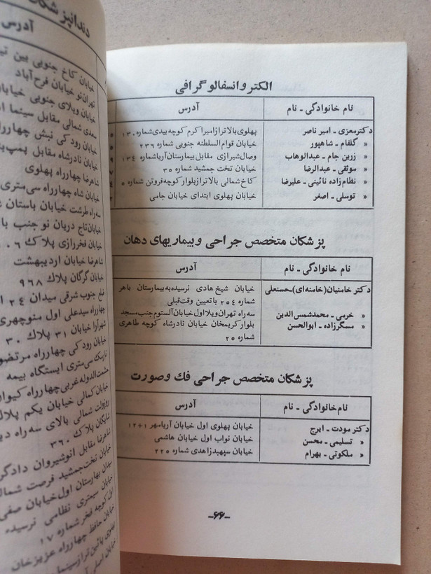 «اسامی کادر درمانی و مراکز درمانی دوره پهلوی» | نسخه قدیمی و ارزشمند ۱۳۵۳ (O)